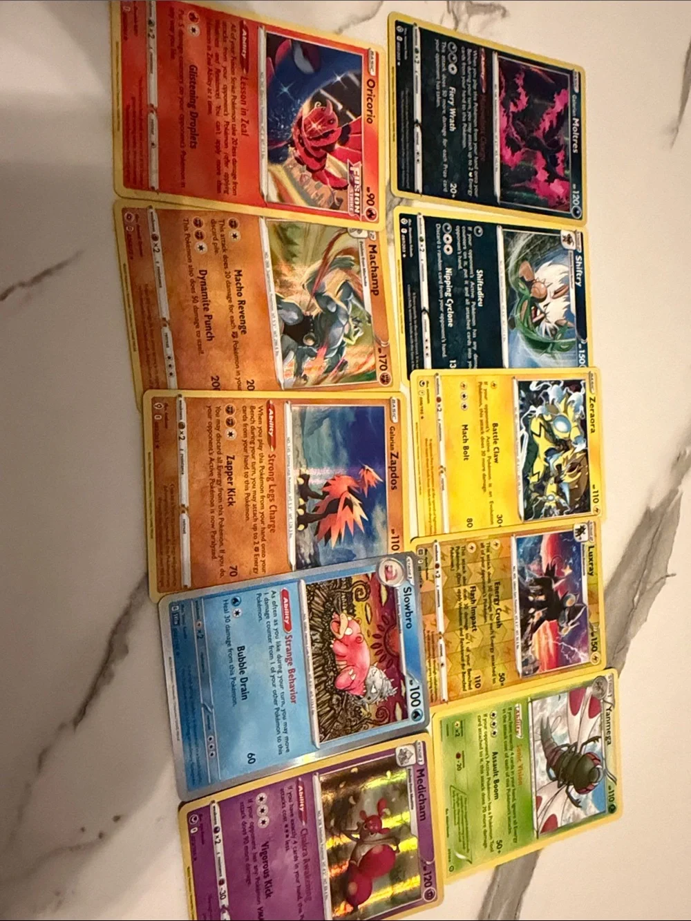 All Rare Pokemon 10 Card Lot Perfect Condition Zeraora Zapdos Luxray Moltres +